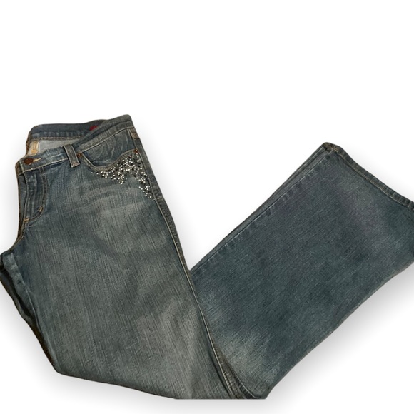 GLY rhinestone bootcut jeans size 9 - Picture 1 of 7